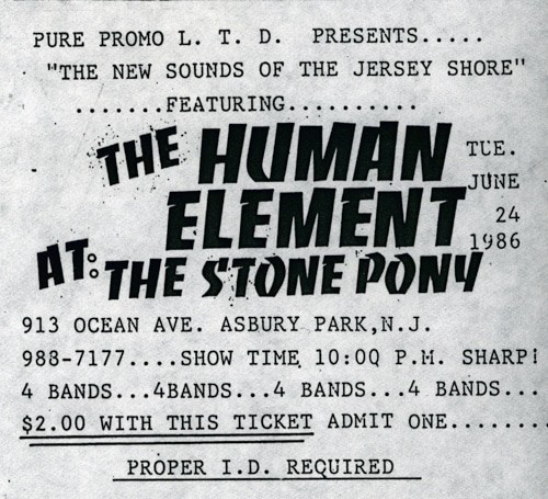The Human Element @ The Stone Pony - Asbury Park, NJ - 08.19.1986